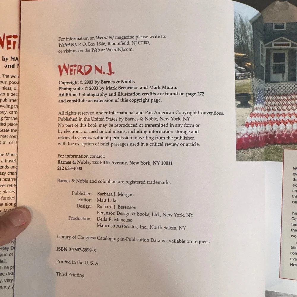 Weird NJ New Jersey Hardcover Coffee Table‎ Book 2003 Collectible